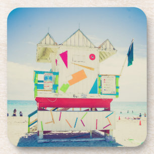 Südstrand des Leibwächter-Turm- , Miami Getränkeuntersetzer