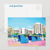 SÜDSTRAND, MIAMI, FLORIDA Cool Postkarte (Vorne/Hinten)