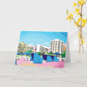 SÜDSTRAND, MIAMI, FLORIDA Grußpflege Karte (Gelbe Blume)