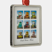 Südstrand, Miami-Leben-Schutz-Bretterbuden Silbernes Ornament (Rechts)