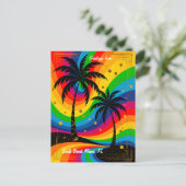[Südstrand Stimmung] Farbige Retro Palmen Postkarte (Stehend Vorderseite)