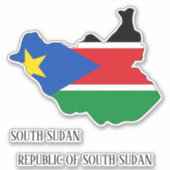 Südsudan Flag Map Patriotic Aufkleber (Vorderseite)
