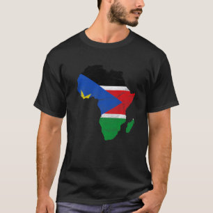 Südsudan-Flagge Afrika Kontinent Silhouette Süden T-Shirt