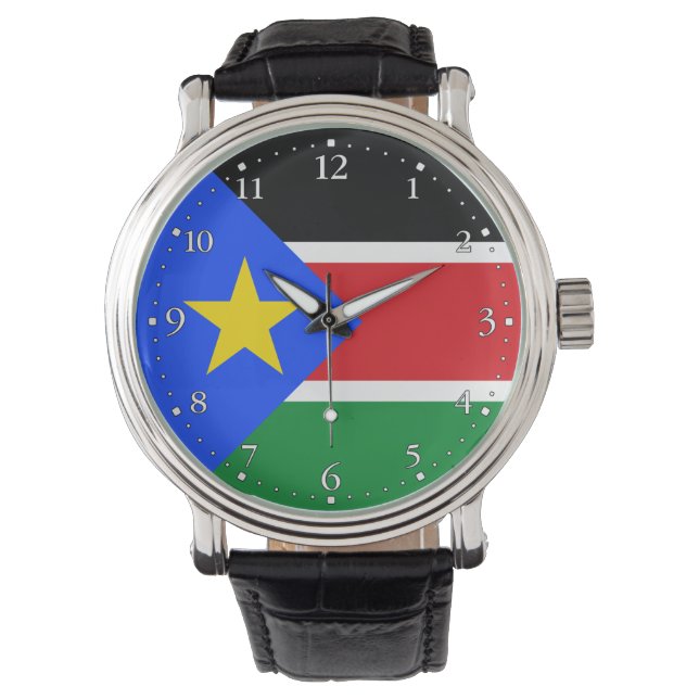 Südsudan-Flagge Armbanduhr (Vorderseite)