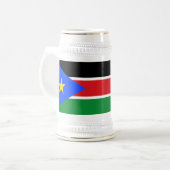 Südsudan-Flagge Bierglas (Vorderseite Links)