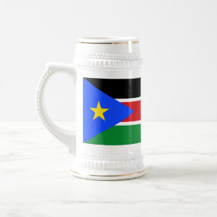 Südsudan-Flagge Bierglas