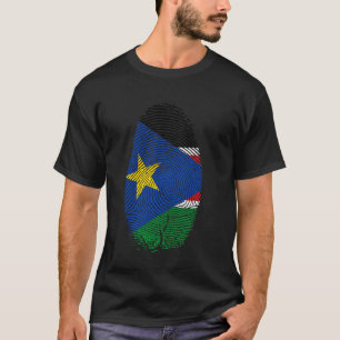 Südsudan-Flagge Fingerabdruck-Geschenk für Südsuda T-Shirt