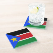 Südsudan-Flagge Glasuntersetzer (Schrägansicht)
