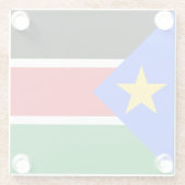 Südsudan-Flagge Glasuntersetzer (Rückseite)