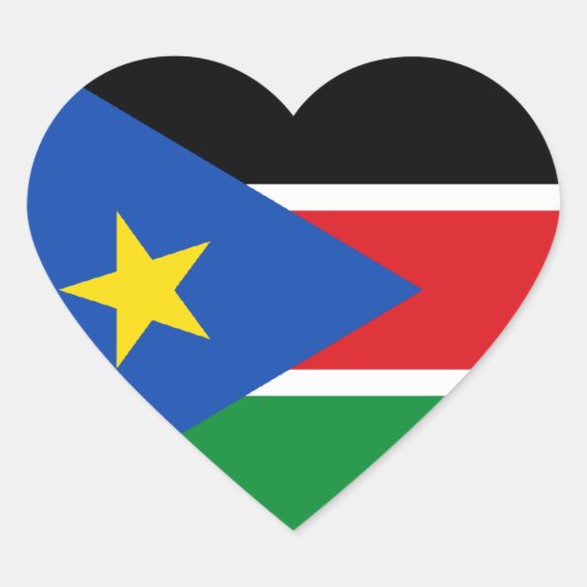 Südsudan-Flagge Herz-Aufkleber (Vorderseite)