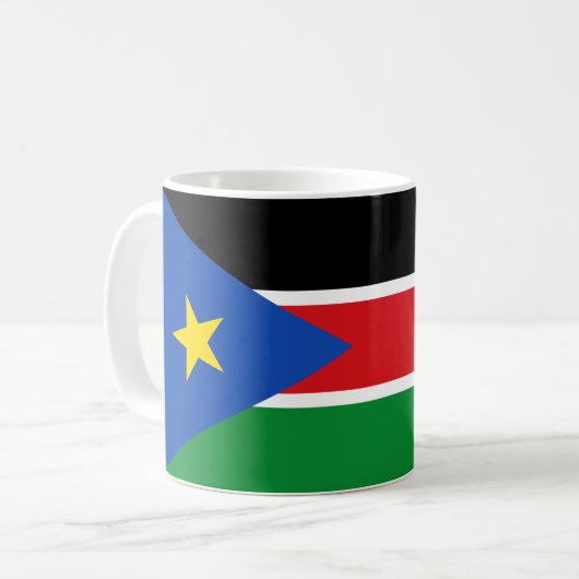 Südsudan-Flagge Kaffeetasse (Vorderseite Links)