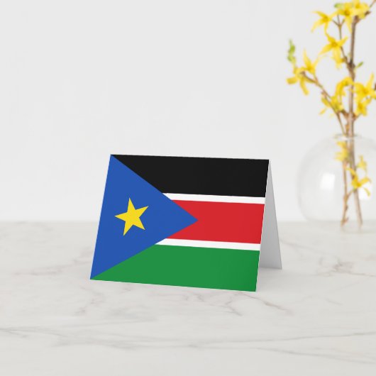 Südsudan-Flagge Karte (Gelbe Blume)