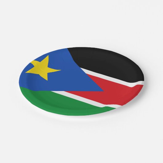 Südsudan-Flagge Pappteller (Schrägansicht)