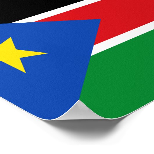 Südsudan-Flagge Poster (Ecke)