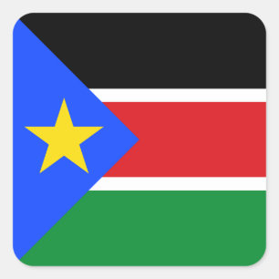 Südsudan-Flagge Quadratischer Aufkleber
