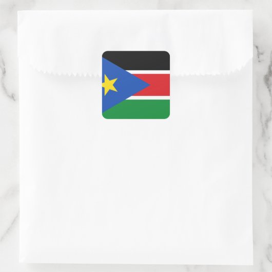 Südsudan-Flagge Quadratischer Aufkleber (Tasche)