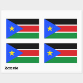 Südsudan-Flagge Rechteckiger Aufkleber (Blatt)