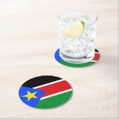 Südsudan-Flagge Runder Pappuntersetzer (Vor Ort)