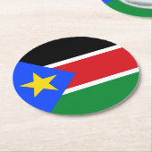 Südsudan-Flagge Runder Pappuntersetzer (Angewinkelt)