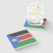 Südsudan-Flagge Steinuntersetzer (Seitenansicht)