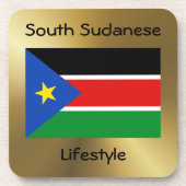 Südsudan-Flagge+Text-Untersetzer Getränkeuntersetzer (Vorderseite)