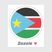 Südsudan-Flaggenrundkleber Aufkleber (Blatt)