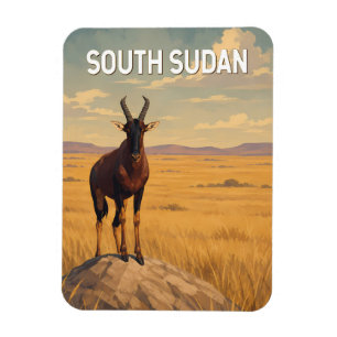 Südsudan Illustration Reise Kunst Vintage Magnet