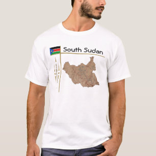 Südsudan-Karte + Flagge + T - Shirt