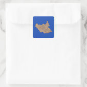 Südsudan-Karten-Aufkleber Quadratischer Aufkleber (Tasche)
