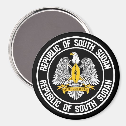 Südsudan-Runde Magnet (Vorderseite/Rückseite)