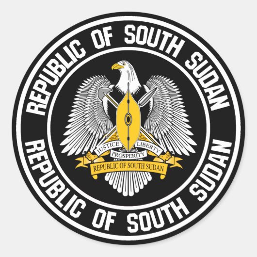 Südsudan-Runde Runder Aufkleber (Vorderseite)