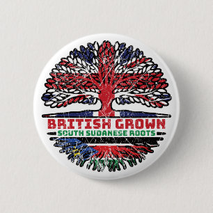 Südsudan Südsudanesisch British UK Tree Roots Button