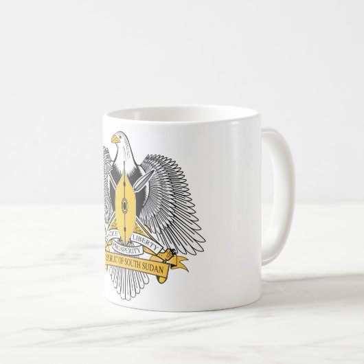 Südsudan-Wappen Kaffeetasse (VorderseiteRechts)