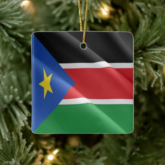 SÜDSUDAN, Waving Flag, Afrika, Keramikornament (Baum)