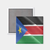 SÜDSUDAN, Waving Flag, Afrika, Kühlschrank Magnet (Vorderseite/Rückseite)