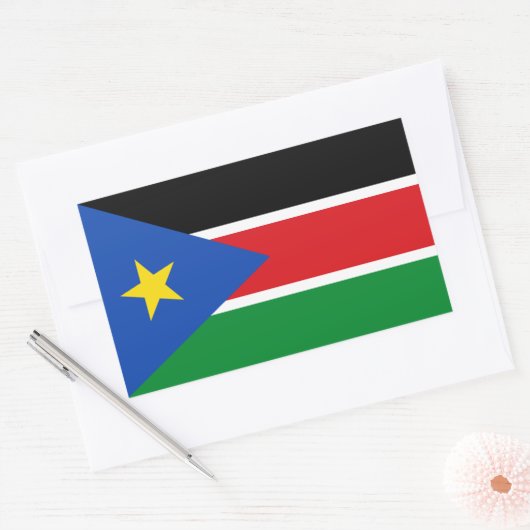 Südsudanesische Flagge, Flagge Südsudans Rechteckiger Aufkleber (Umschlag)
