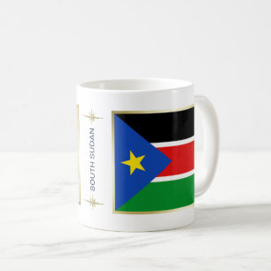 Südsudanesische Flagge + Karte Tasse