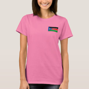 Südsudanesische Flagge und T - Shirt "Karte"