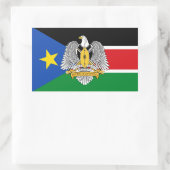 Südsudanesische Flagge & Wappen, Südsudan Rechteckiger Aufkleber (Tasche)