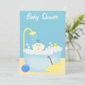 Sudsy Bathtub Babydusche Einladung (Stehend Vorderseite)