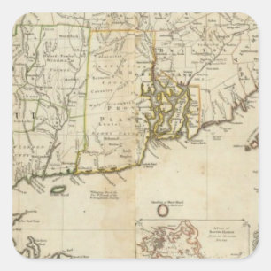 Südteil der Provinzen von Massachusetts Bay Quadratischer Aufkleber