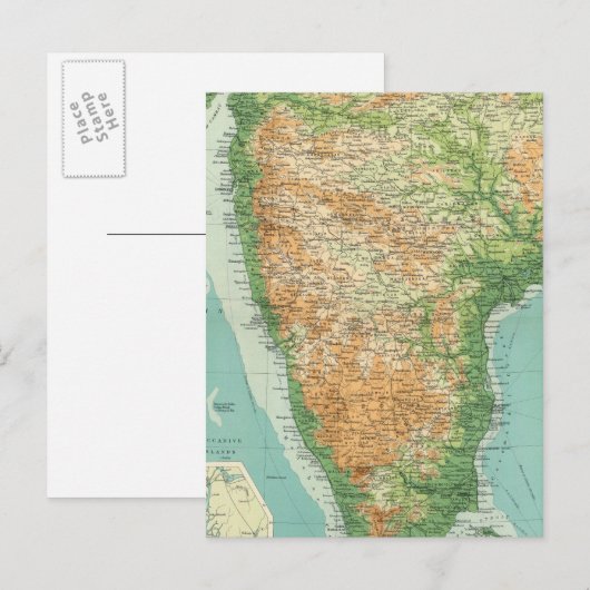 Südteil Indiens Postkarte (Vorne/Hinten)