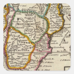 Südteil von Afrika und von Magadascar Quadratischer Aufkleber
