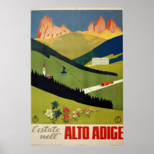 Südtirol (Alto Adige) Italien Vintage Reise Poster