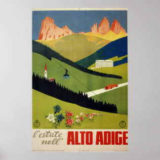 Südtirol (Alto Adige) Italien Vintage Reise Poster