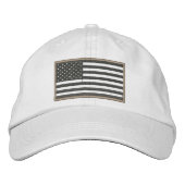 Sudued U.S. Flag Stickerhut (Beige) Bestickte Kappe (Vorderseite)