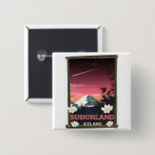 Suðurland Island Reiseplakat Button (Vorne & Hinten)