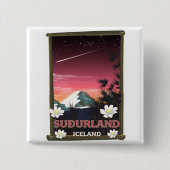 Suðurland Island Reiseplakat Button (Vorderseite)