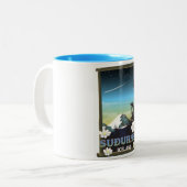 Suðurnes-Eisland-Reiseplakat Zweifarbige Tasse (Vorderseite Links)