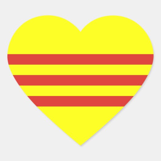 Südvietnam-Flagge Herz-Aufkleber (Vorderseite)